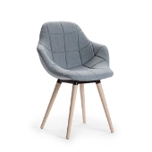 Palma Meeting chair, 4-leg wood, quilted