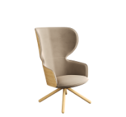 Hygge high back chair with broomstick swivel base